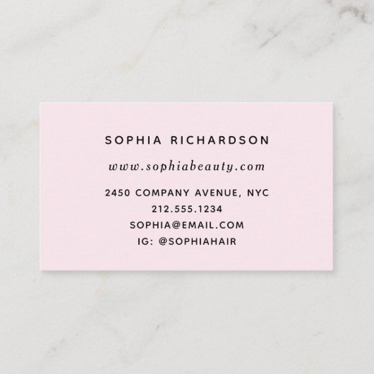 エレガントな赤面の黒植物の|の編集可能色 名刺 (裏面)