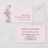 エレガントな赤面の黒植物の|の編集可能色 名刺 (正面/裏面)