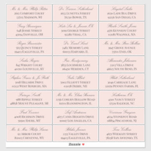 エレガントな赤面グレーのスクリプト24ウェディングゲストアドレス シール