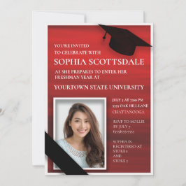 エレガントな赤黒白の大学トランクパーティーの写真 招待状
