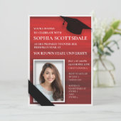 エレガントな赤黒白の大学トランクパーティーの写真 招待状 (スタンド正面)