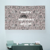 エレガントな赤黒白の花柄の誕生日バナー 横断幕 (トレードショー)