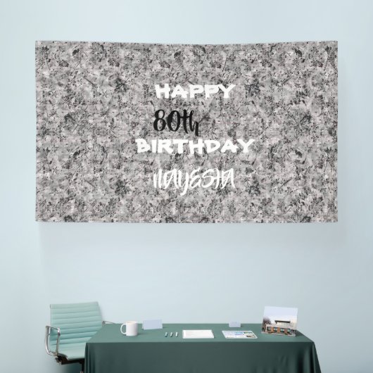 エレガントな赤黒白の花柄の誕生日バナー 横断幕 (トレードショー)