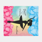 エレガントな踊りのバレリーナ フリースブランケット (正面(横))