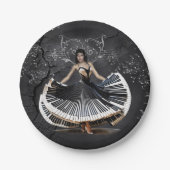 エレガントな踊り女性 ペーパープレート (正面)