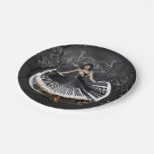 エレガントな踊り女性 ペーパープレート (アングル)