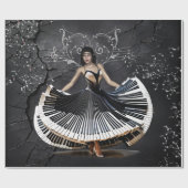エレガントな踊り女性 ラッピングペーパー (フラット)