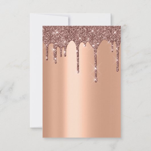 エレガントな輝きが漂うローズゴールドのウェディング 16歳の誕生日 招待状 (裏面)