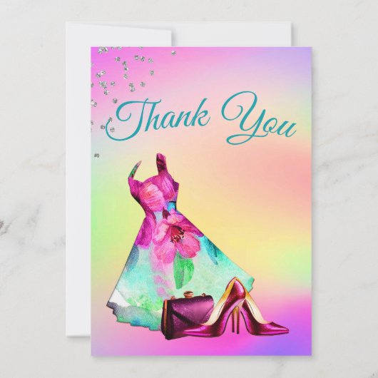 エレガントな輝きのカラフルな世界へようこそ 招待状 (裏面)