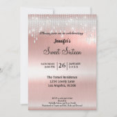 エレガントな輝きのスイート16 招待状 (正面)