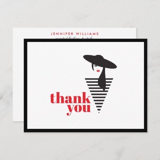 エレガントな輝きのスタイリスト ポシュマーク サンクスカード ポストカード (正面/裏面)