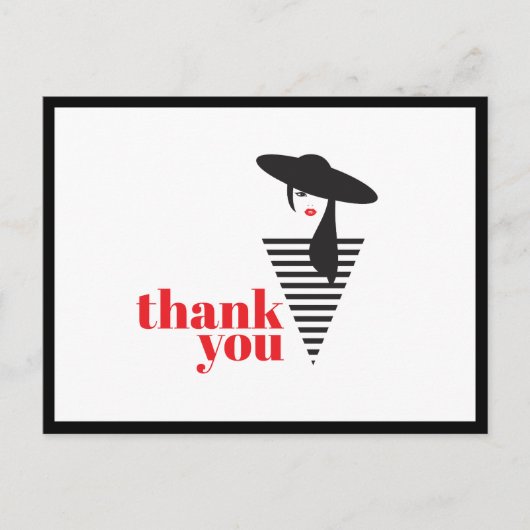 エレガントな輝きのスタイリスト ポシュマーク サンクスカード ポストカード (正面)