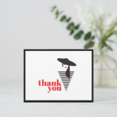 エレガントな輝きのスタイリスト ポシュマーク サンクスカード ポストカード (スタンド正面)