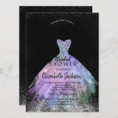 エレガントな輝きのドレス, ブライダルシャワー   招待状 (正面/裏面)