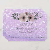 エレガントな輝きのボケ花柄 RSVP 招待状 (正面/裏面)