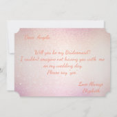 エレガントな輝きのボケ、ウェディングドレス ブライズメイド カード (裏面)