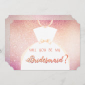 エレガントな輝きのボケ、ウェディングドレス ブライズメイド カード (正面/裏面)