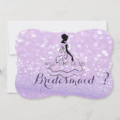 エレガントな輝きのボケ、シルエットのブライズメイドカード 招待状 (正面)