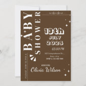 エレガントな輝きの小さな星のベビーシャワー招待状 招待状 (正面)