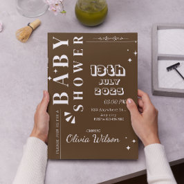 エレガントな輝きの小さな星のベビーシャワー招待状 招待状