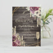 エレガントな輝きの雫, ガラス, 花の退職  招待状 (スタンド正面)