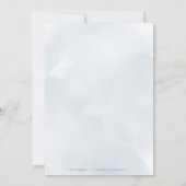 エレガントな輝きの青い花のベイビーシャワー 招待状 (裏面)