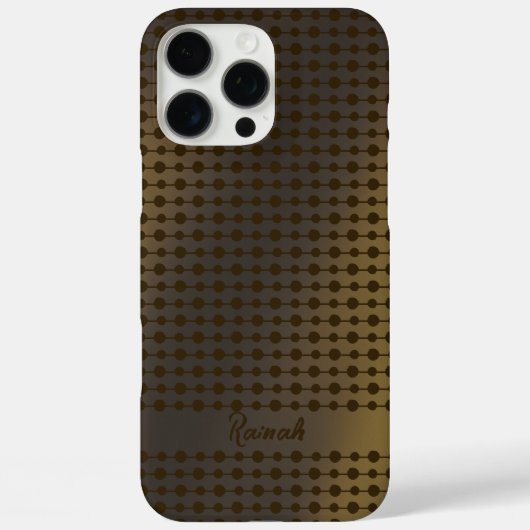 エレガントな輝きゴールドドットラインパターン カスタムネーム Case-Mate iPhoneケース (裏面)