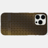 エレガントな輝きゴールドドットラインパターン カスタムネーム Case-Mate iPhoneケース (裏面 (横))