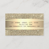 エレガントな輝き , ゴールドのストライプ, パームリーフ, ローズ 名刺 (裏面)
