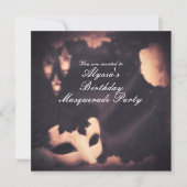 エレガントな輝き ヴィンテージ マスカレード ペイント招待状 招待状 (正面)