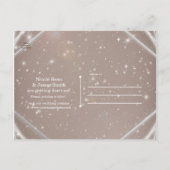 エレガントな輝き 現代の幾何学的なデザインの結婚式予告 案内ポストカード (裏面)