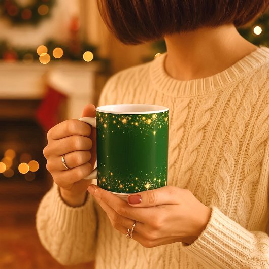 エレガントな輝く星のグリーン マグ