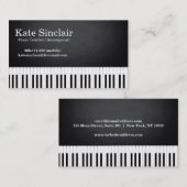 エレガントな近代音楽の専門のピアノの教師 名刺 (正面/裏面)
