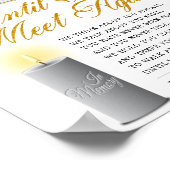 エレガントな追悼写真　葬儀詩　看板 ポスター (角)