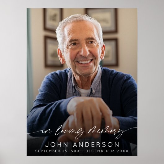 エレガントな追悼記念スクリプト写真葬儀 ポスター (正面)