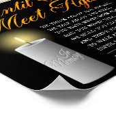 エレガントな追悼 フォト 葬儀 詩 看板 ポスター (角)