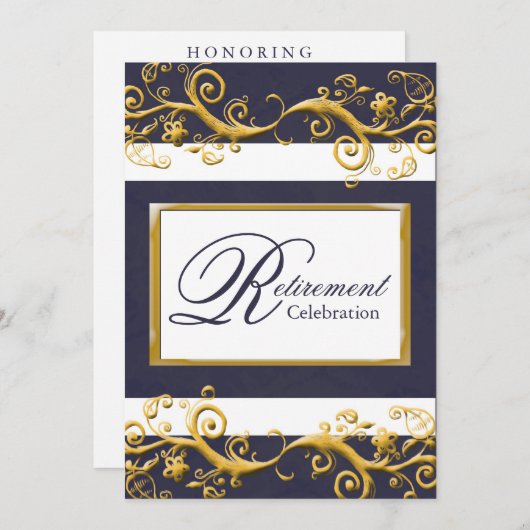 エレガントな退職のパーティの招待状 招待状 (正面/裏面)