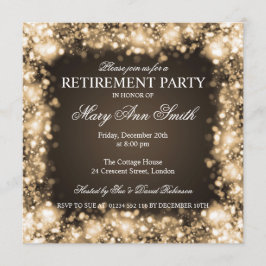 エレガントな退職パーティーの金ゴールドの光っているライト 招待状