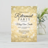 エレガントな退職パーティーの金ゴールドの冬の不思議の国 招待状 (スタンド正面)