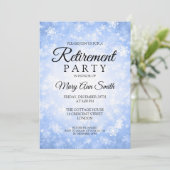 エレガントな退職パーティーの青い冬の不思議の国 招待状 (スタンド正面)