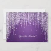 エレガントな退職パーティー夜は紫色を眩まします 招待状 (裏面)