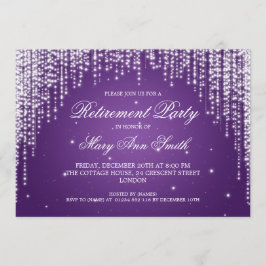 エレガントな退職パーティー夜は紫色を眩まします 招待状
