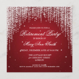 エレガントな退職パーティー夜は赤を眩まします 招待状