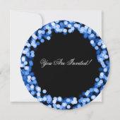 エレガントな退職パーティー青いきらめくライト 招待状 (裏面)