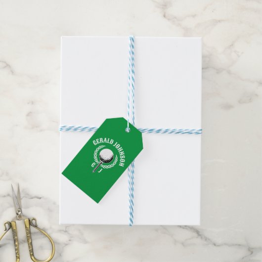 エレガントな逆ゴルフモノグラムデザイン ギフトタグ (より糸付き)