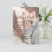 エレガントな透明フォトウェディングディテールカード 招待状 (スタンド正面)