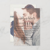 エレガントな透明フォトウェディングディテールカード 招待状 (正面/裏面)