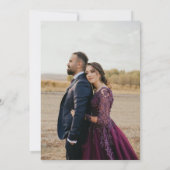 エレガントな透明フォトオーバーレイ モノグラム ウェディング 招待状 (裏面)