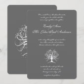 エレガントな遊び心のあるスワール ツリー 招待状 (正面/裏面)