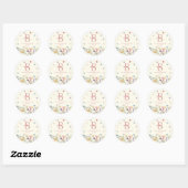エレガントな野の花と蝶の8歳の誕生日パーティー ラウンドシール (シート)